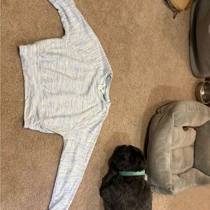 Athleta girl all day crew sweatshirt blue space dye 
NWOT